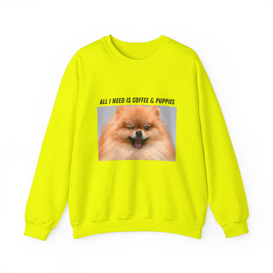 Coffee And Puppies Online Crewneck Sweatshirt