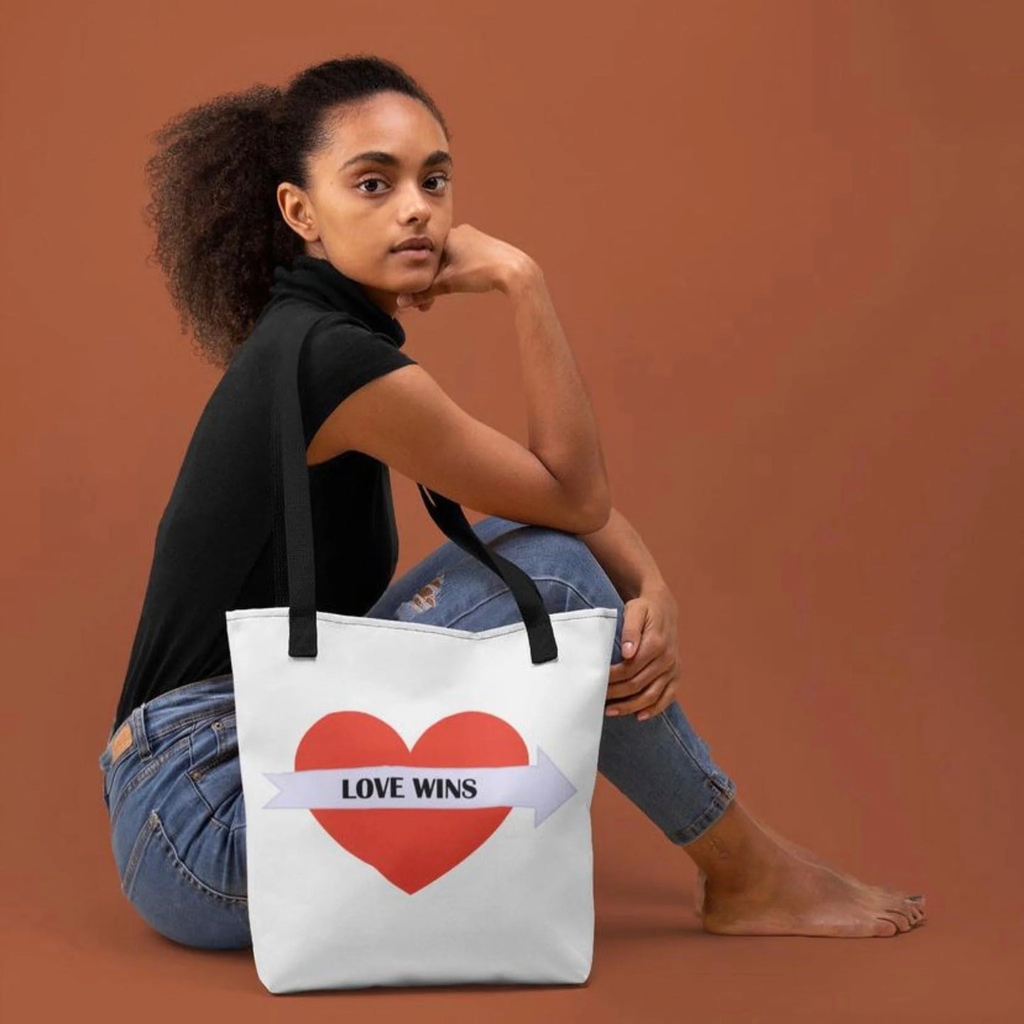 Oversized Love Wins Tote Bag